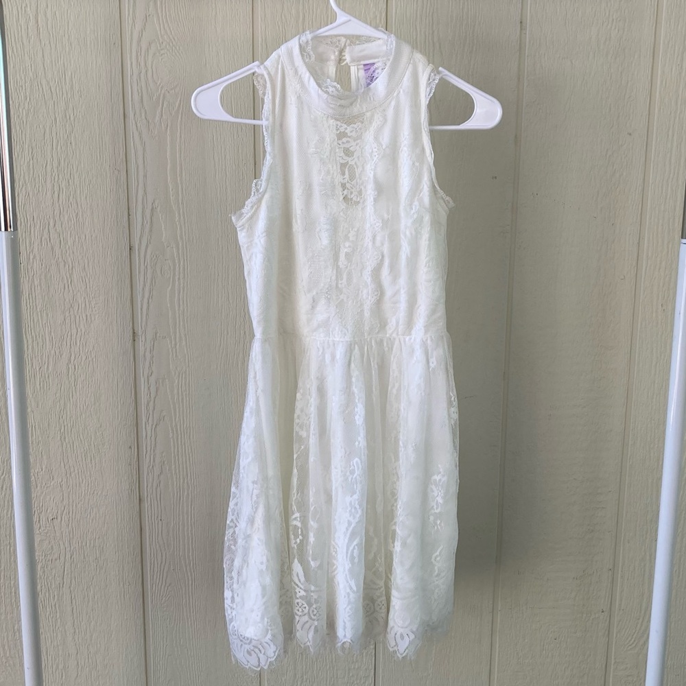 Francescas halter neck lace formal dress